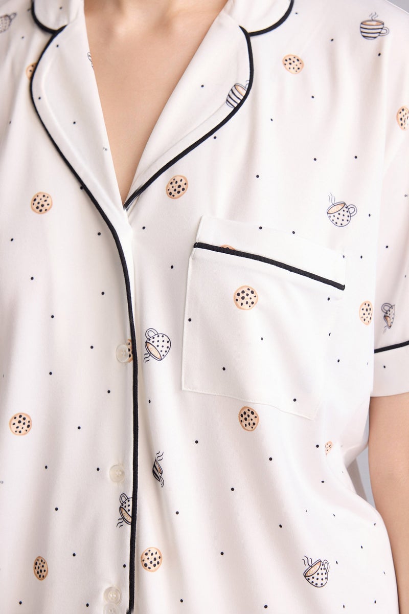 ديفاكتو طقم سوفتشيل قصة عادية نص كم - قطعتين - Image 3